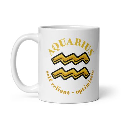 Zodiac Traits Aquarius White Coffee Mug