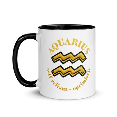 Zodiac Traits Aquarius Mug with Color Interior