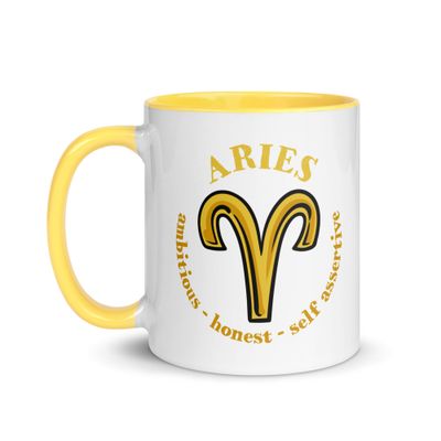 Zodiac Traits Aries Mug with Color Interior