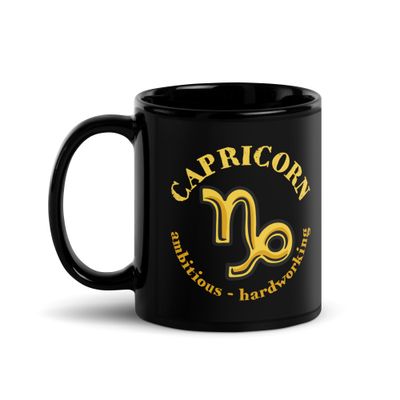 Zodiac Traits Capricorn Black Coffee Mug