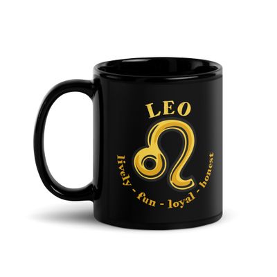 Zodiac Traits Leo Black Coffee Mug