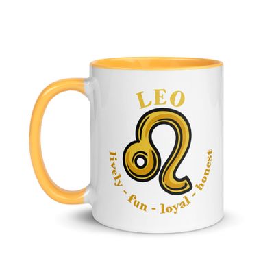 Zodiac Traits Leo Mug with Color Interior