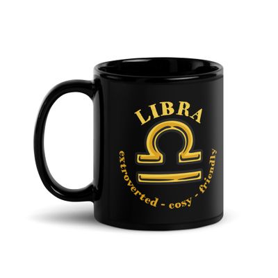 Zodiac Traits Libra Black Coffee Mug