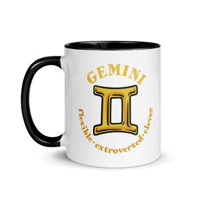 Zodiac Traits Gemini Mug with Color Interior