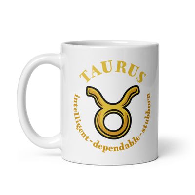 Zodiac Traits Taurus White Coffee Mug
