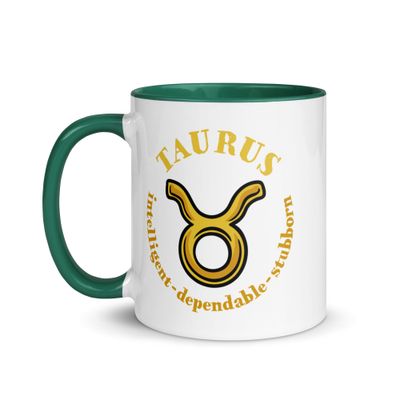 Zodiac Traits Taurus Mug with Color Interior