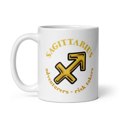 Zodiac Traits Sagittarius White Coffee Mug