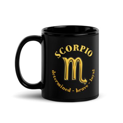 Zodiac Traits Scorpio Black Coffee Mug