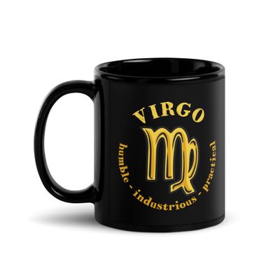 Zodiac Traits Virgo Black Coffee Mug