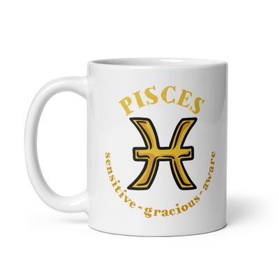 Zodiac Traits Pisces White Coffee Mug