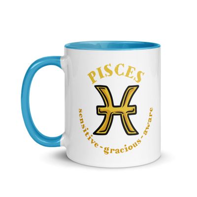 Zodiac Traits Pisces Mug with Color Interior