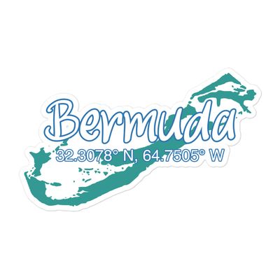 Bermuda Island Coordinates Sticker