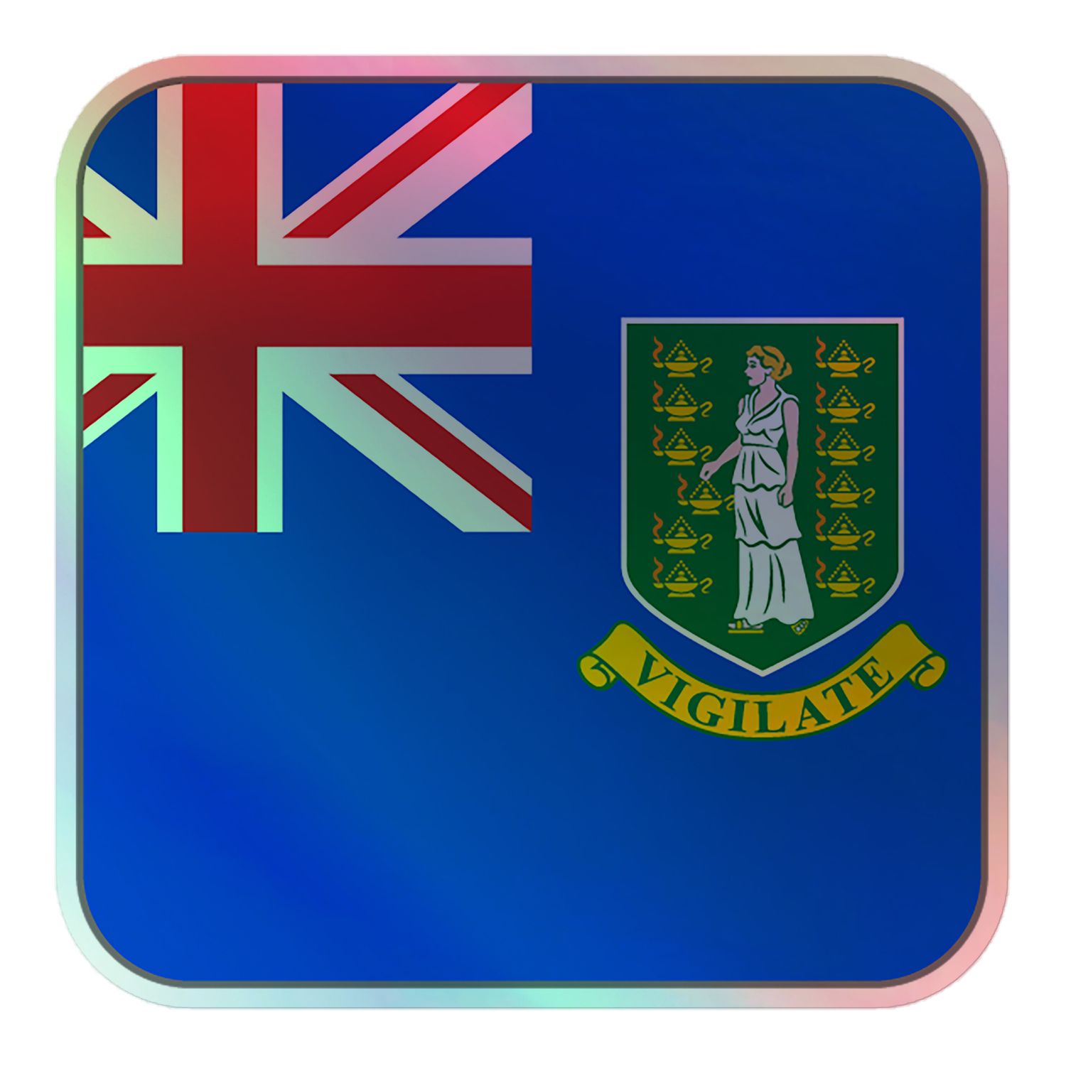 British Virgin Islands Flag Holographic Sticker
