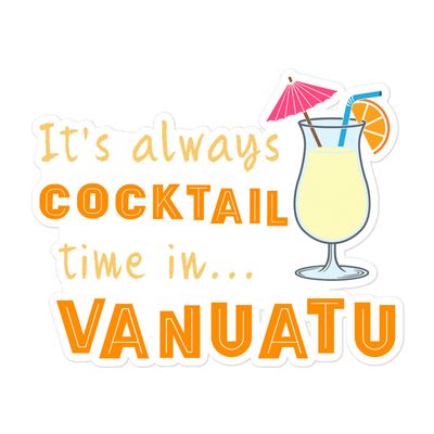 Vanuatu Cocktail Time Sticker