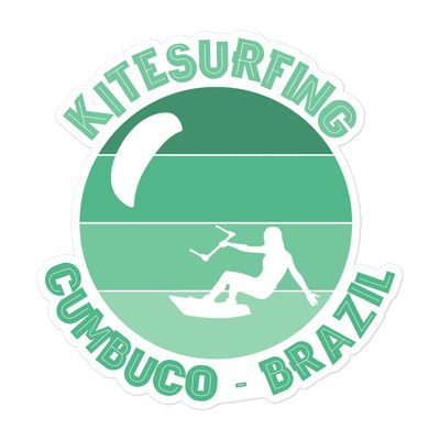 Cumbuco Kitesurfing Girl Green Sticker