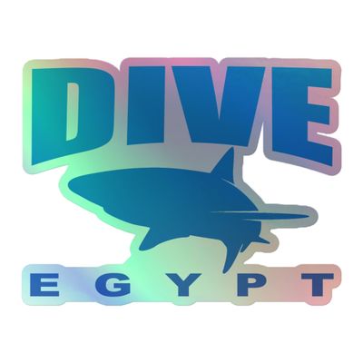 Dive Egypt with Shark, Scuba Diving in Egypt with Sharks Holographic Sticker
