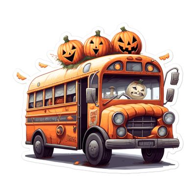 Halloween Haunted Bus 1 Sticker