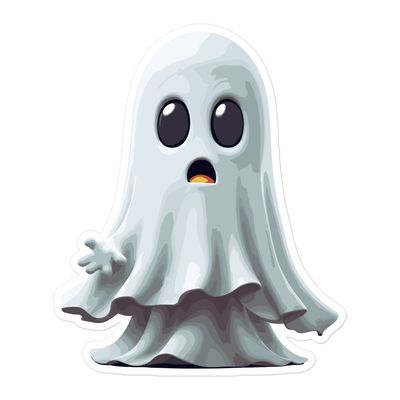 Halloween White Ghost 1 Sticker