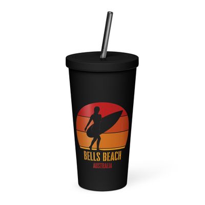 Surfing Bells Beach Australia, Australian Surfer Girl Insulated Tumbler with a Straw