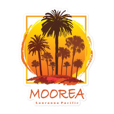 Moorea Sunset Palms Sticker
