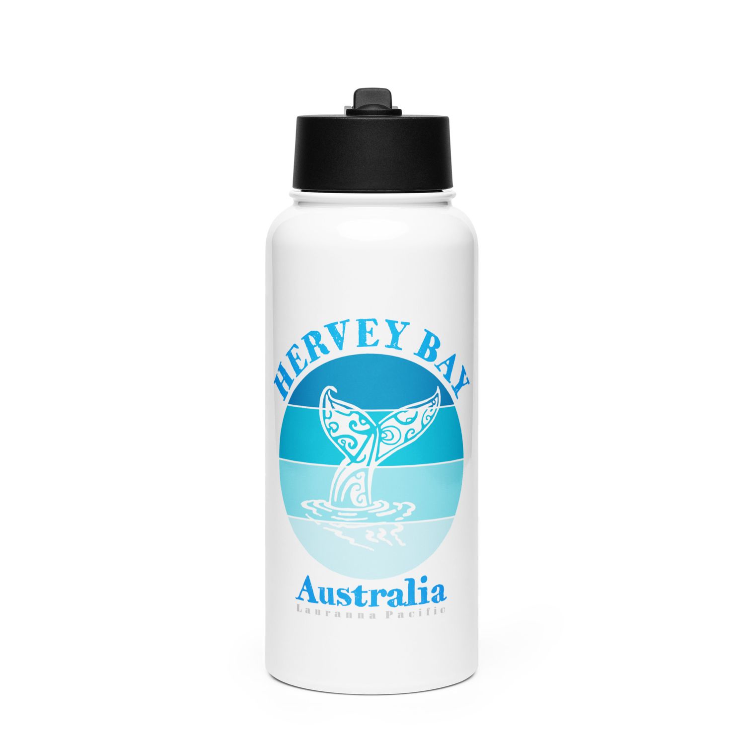 Whale Tail Hervey Bay Australia Ocean Stainless Steel Water Bottle with a Straw Lid