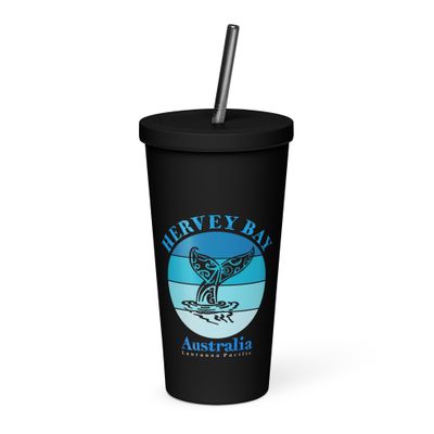 Whale Tail Hervey Bay Australia Ocean Insulated Tumbler with a Straw