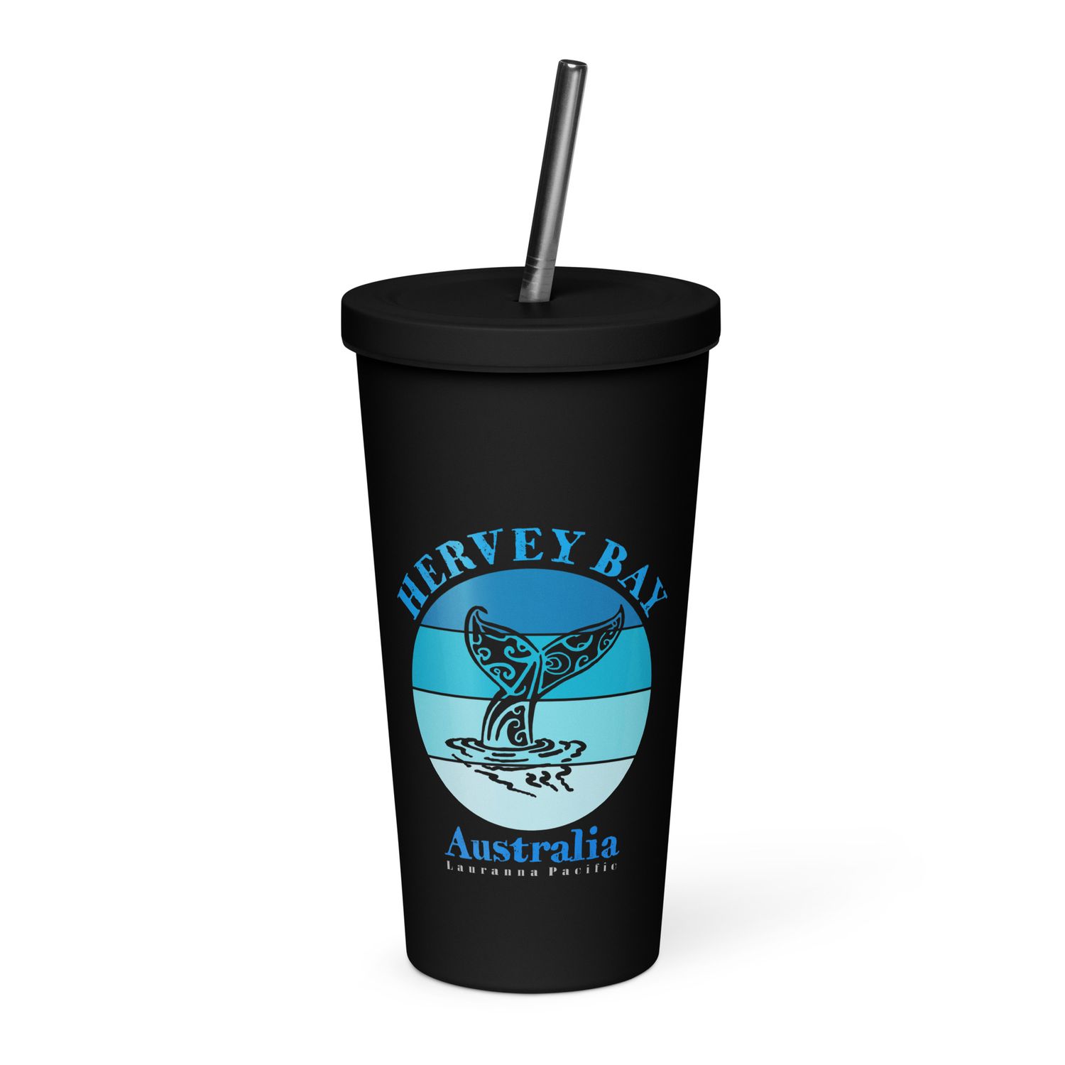 Whale Tail Hervey Bay Australia Ocean Insulated Tumbler with a Straw