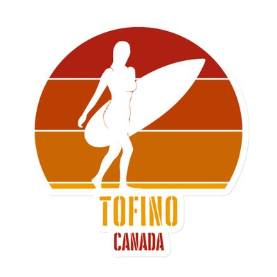 Surfing Tofino Canada, Canadian Surfer Girl in Red Magnet