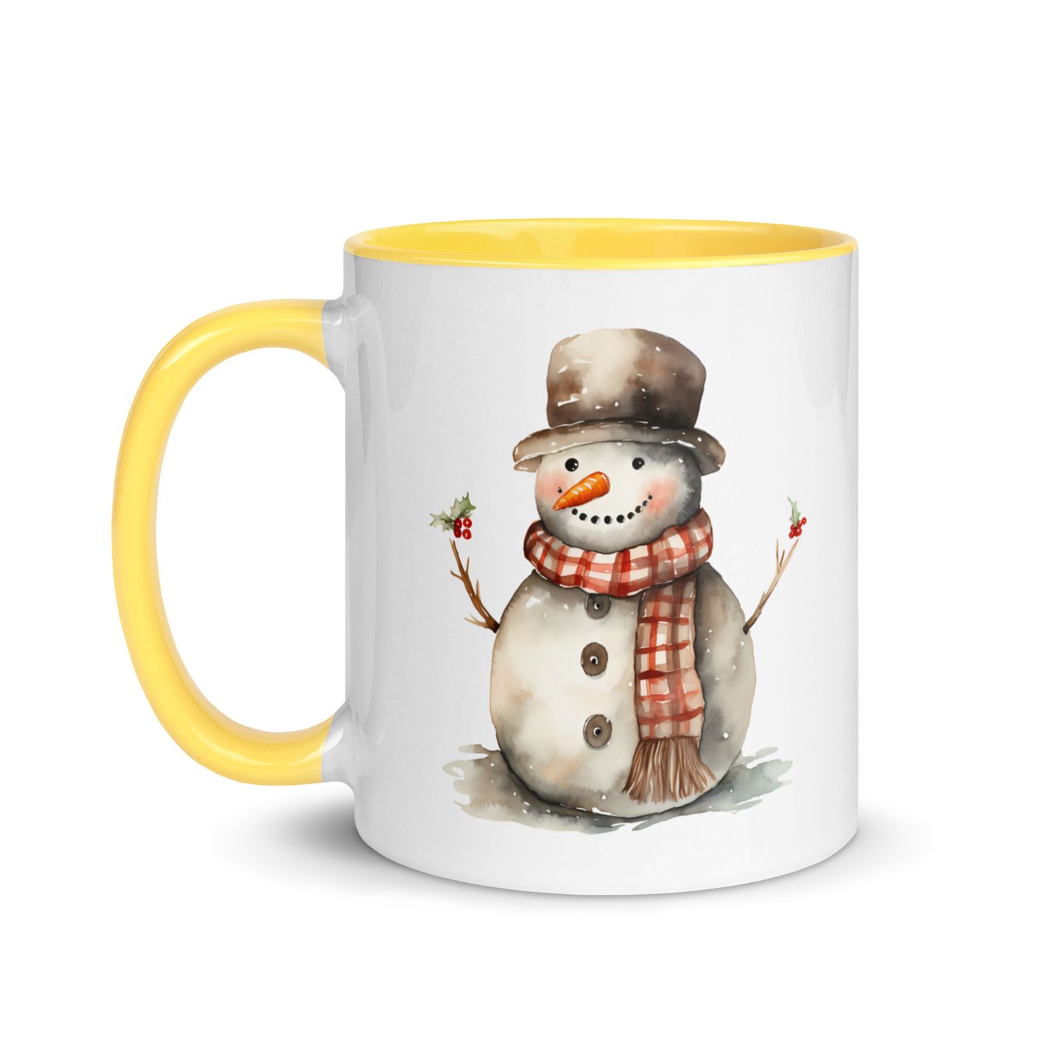 Christmas Snowman (#1) Mug with Color Inside