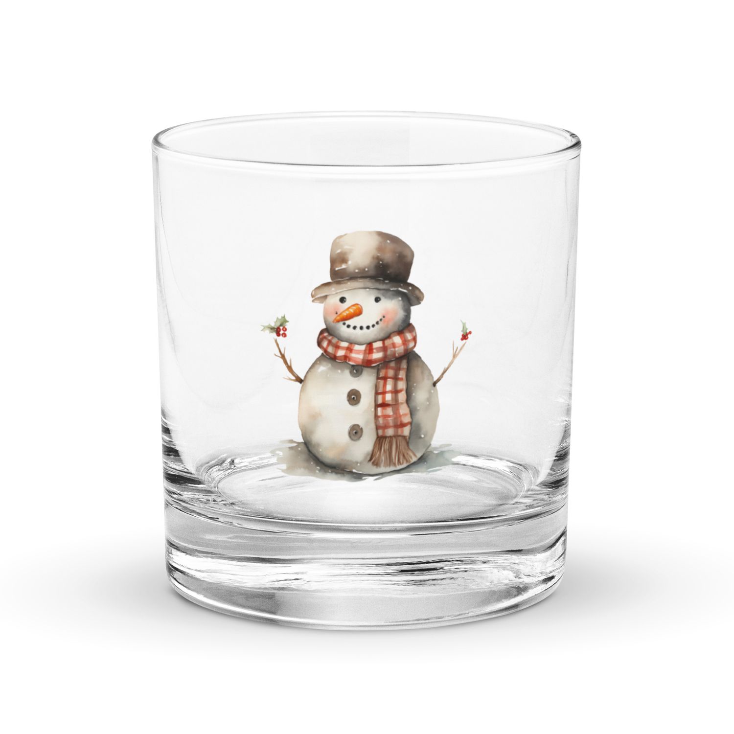 Christmas Snowman (#1) Rocks Glass