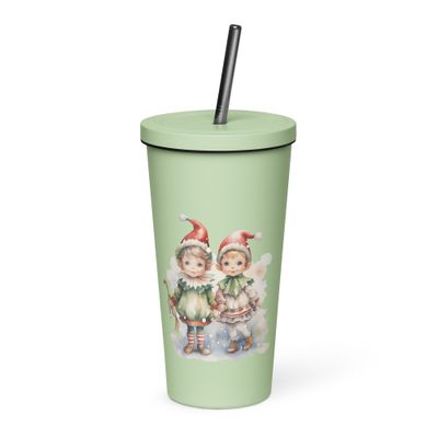 Christmas Elves (1) Insulated Tumbler with a Straw