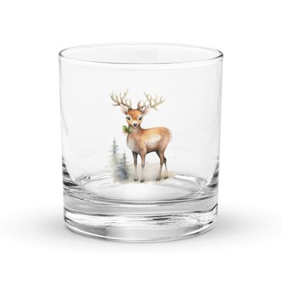 Christmas Reindeer (1) Rocks Glass