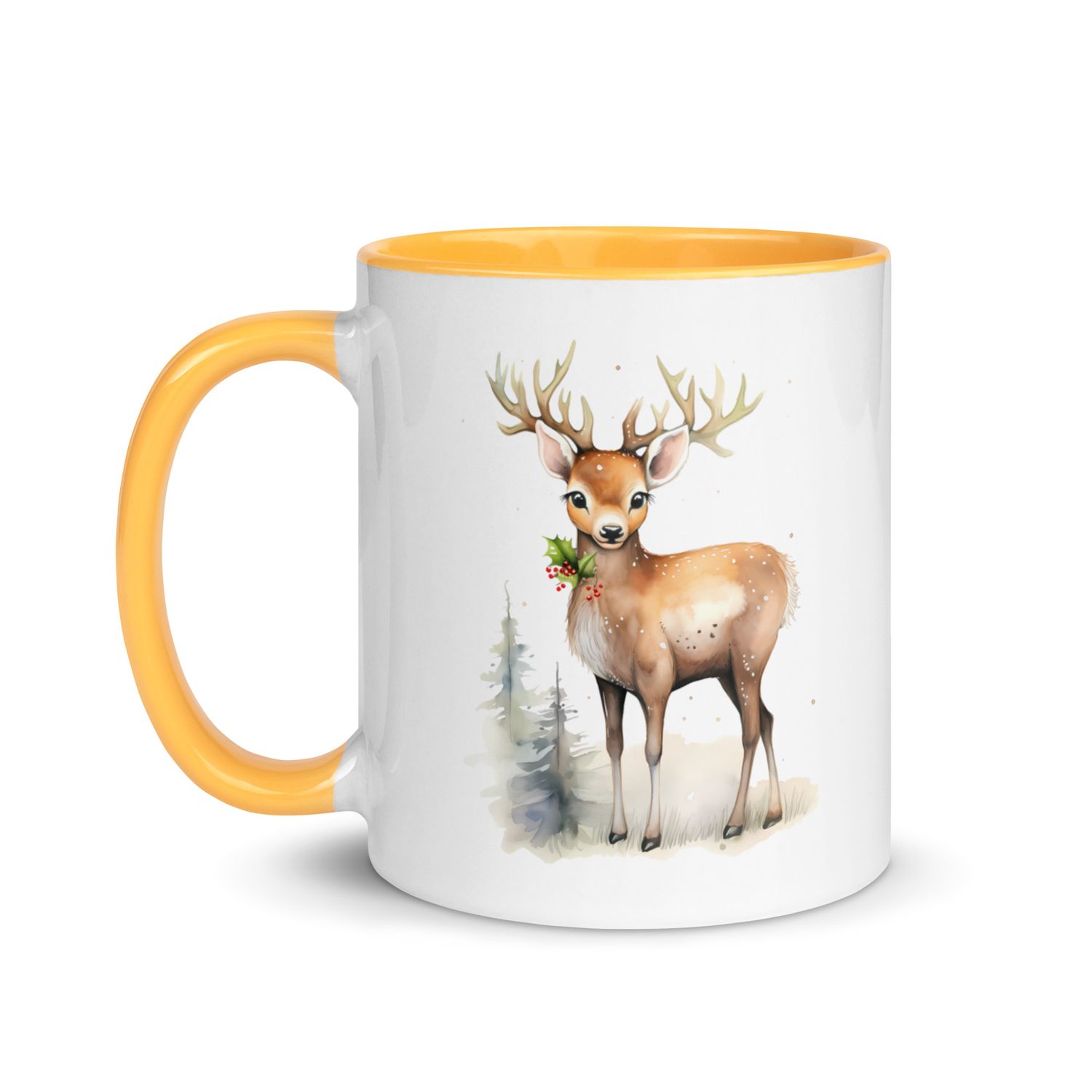 Christmas Reindeer (1) Mug with Color Inside