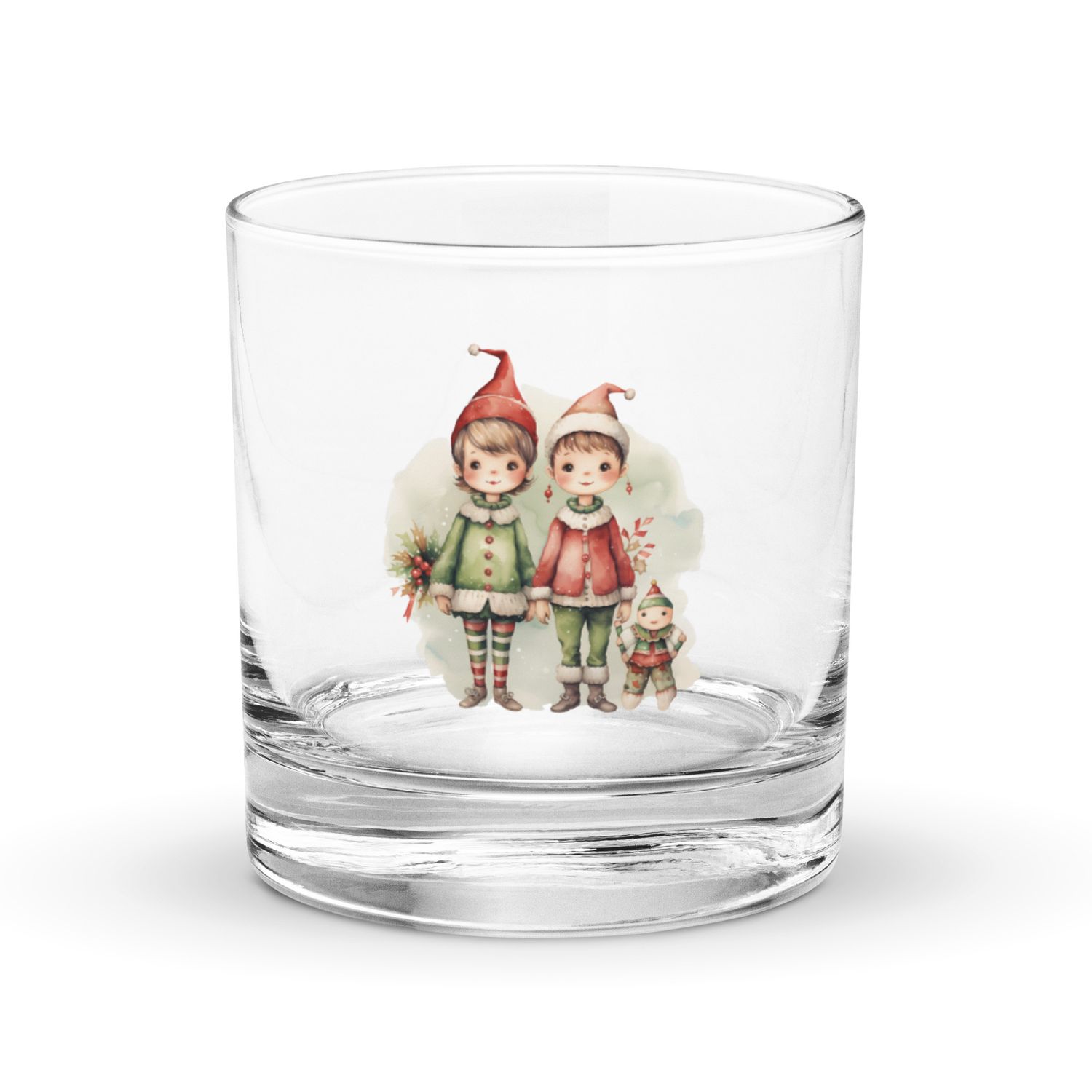 Christmas Elves (3) Rocks Glass