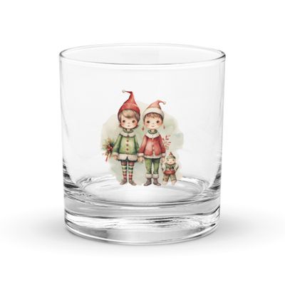 Christmas Elves (3) Rocks Glass