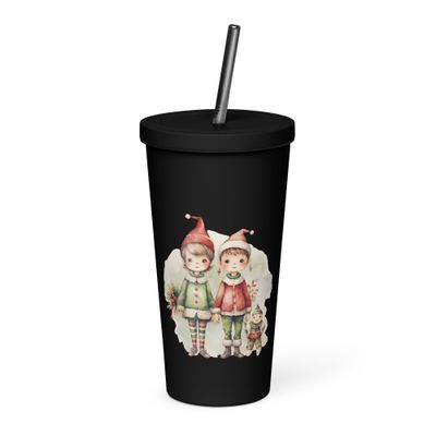 Christmas Elves (3) Insulated Tumbler with a Straw