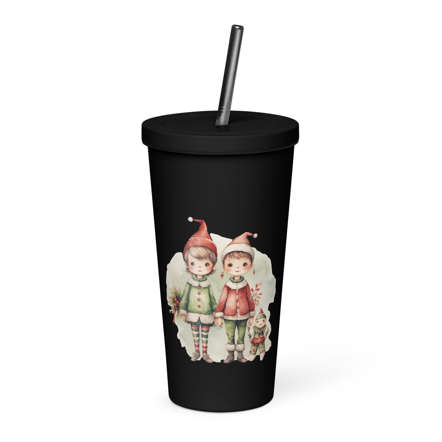 Christmas Elves (3) Insulated Tumbler with a Straw