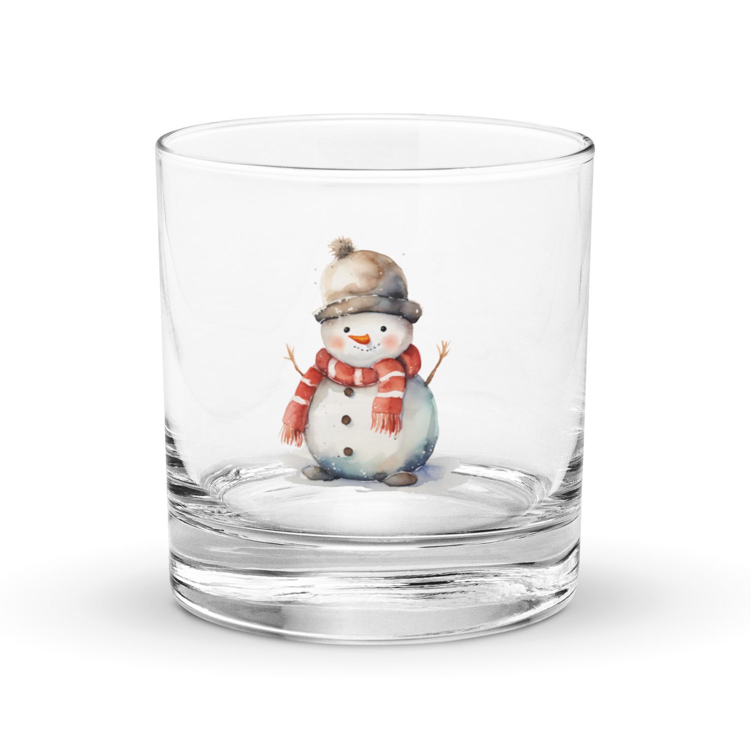 Christmas Snowman (2) Rocks Glass