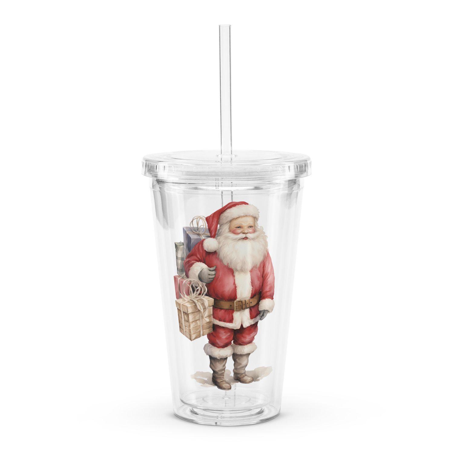 Santa Claus (7) Clear Insulated Plastic Tumbler