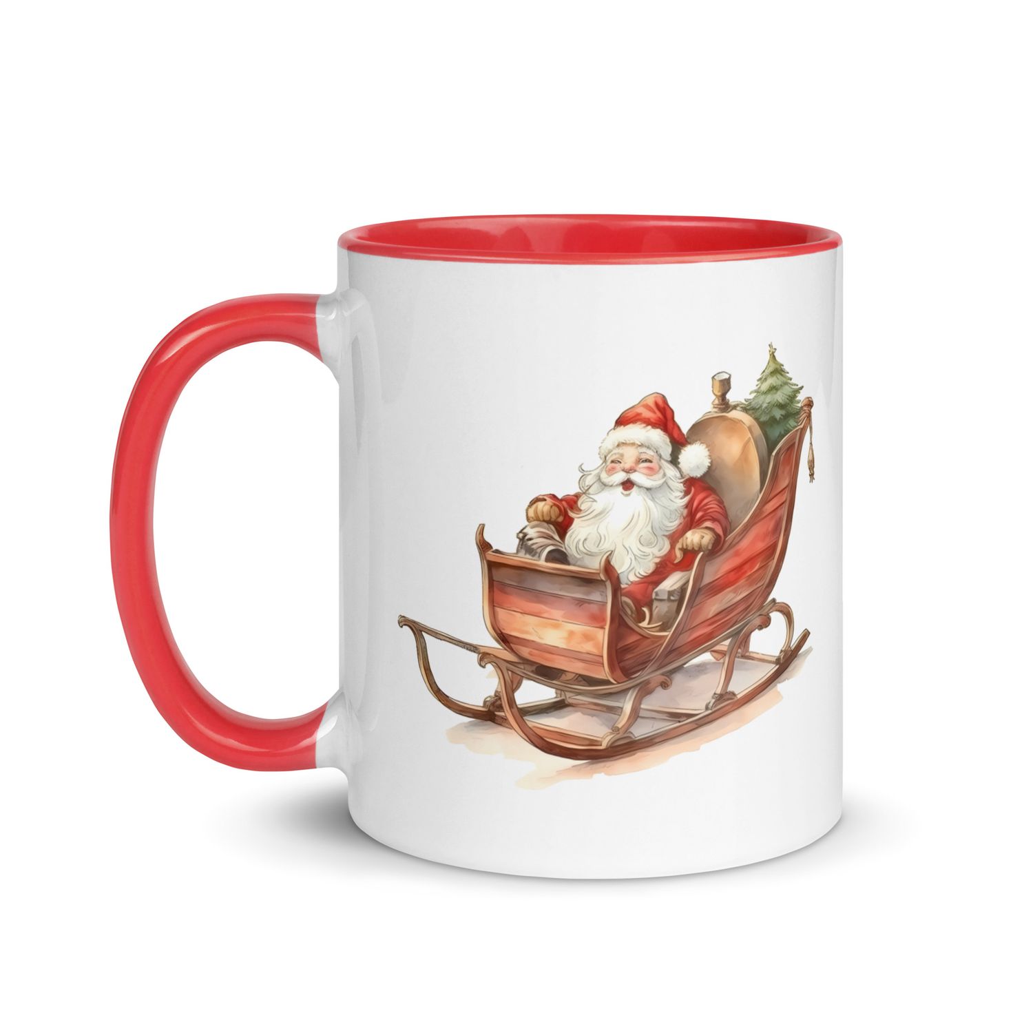 Santa's Sleigh (1) Mug with Color Inside