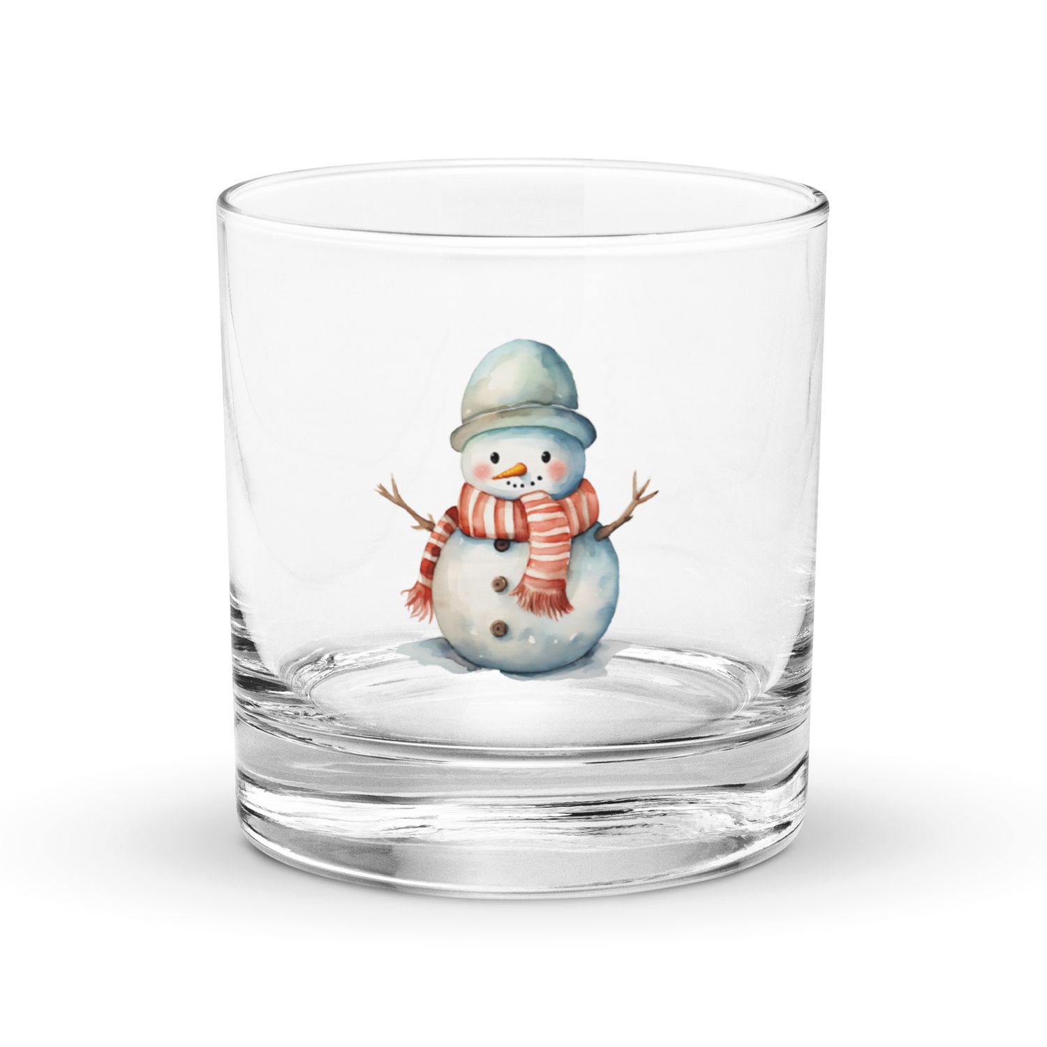 Christmas Snowman (4) Rocks Glass