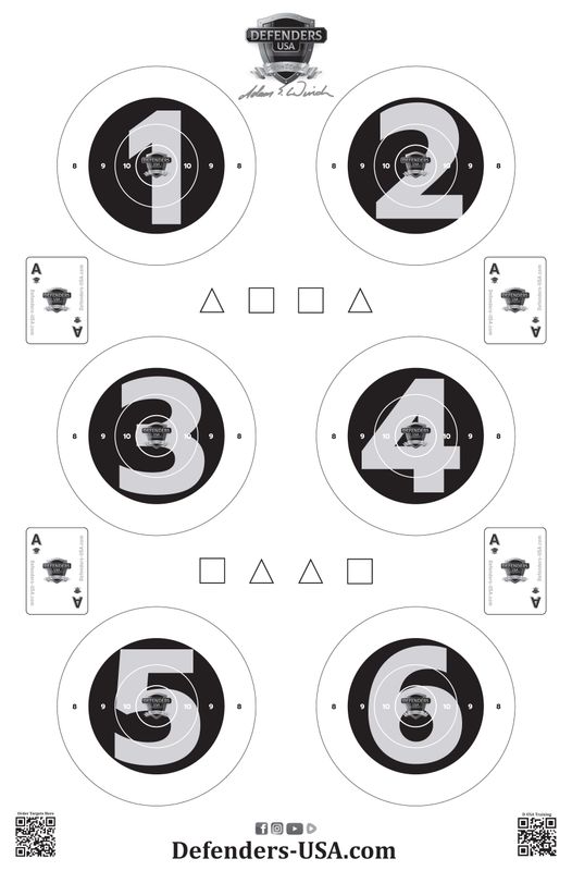 Defenders USA Signature Target #2  (B&W) - 25 Count