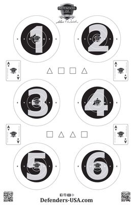 Defenders USA Signature Target #2  (B&amp;W) - 25 Count
