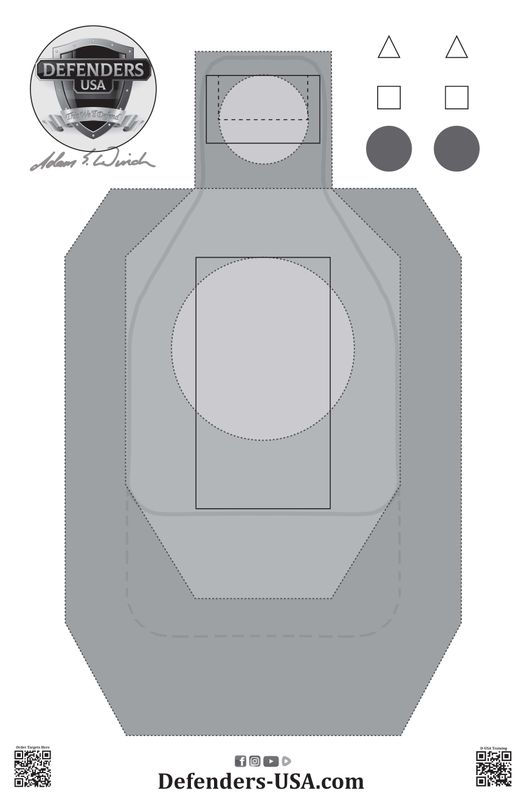 Defenders USA Signature Target #3  ( B&W) - 25 Count