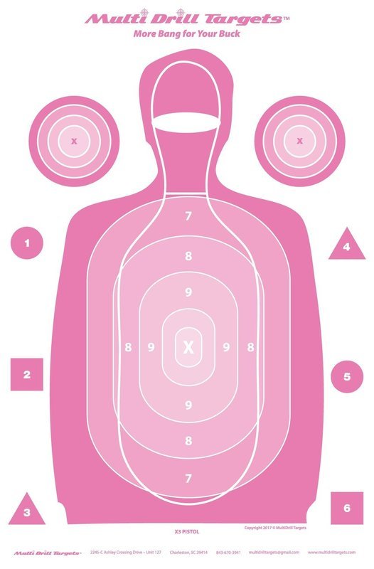 Multi Drill X-3 Indoor Pistol - Pink - 20 Count