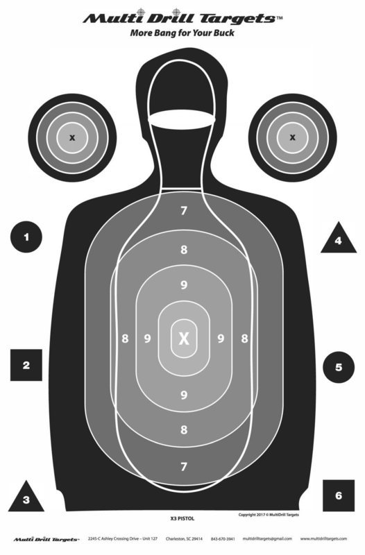 Multi Drill X-3 Outdoor Pistol - Black - 10 Count