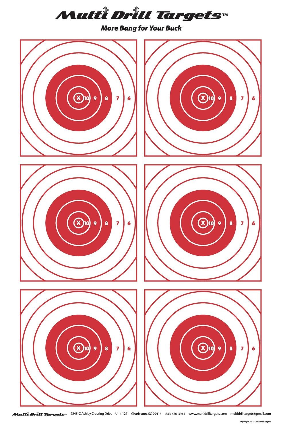 Multi Drill Bullseye Target - 10 count