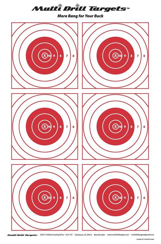 Multi Drill Bullseye Target - 20 count