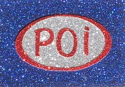 Magnet-Poi Oval Blue, Red & Silver