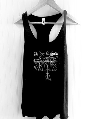 Racer Back T - Black with Silver Logo